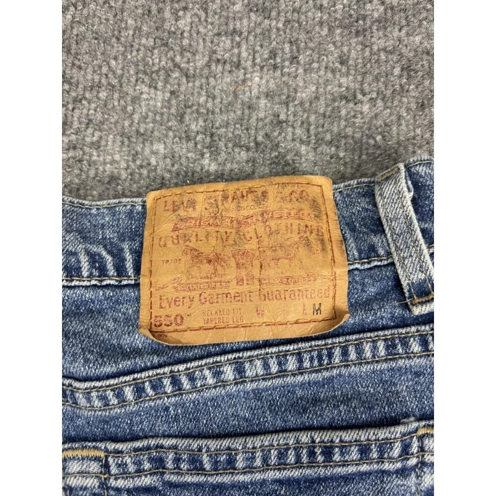 Levis 550 Jeans Mens Blue‎ Light Wash Relaxed Fit Tapered Leg Denim Classic